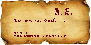 Maximovics Renáta névjegykártya